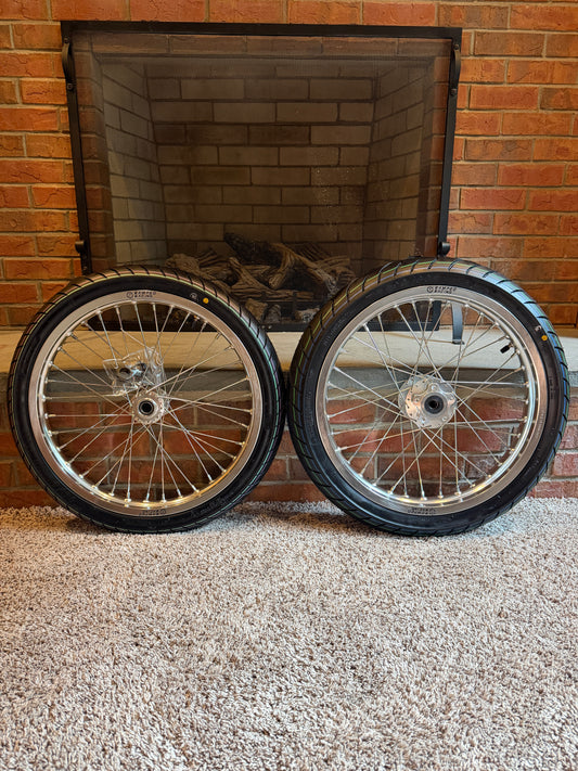 (FAST SHIPPING) 17/17 Supermoto Wheel Set for Surron Lbx, Talaria x3-x3 pro-mx3/4, Eride pro ss-2.0, 79bike, Segway, Ventus (Pre-mounted Tires )