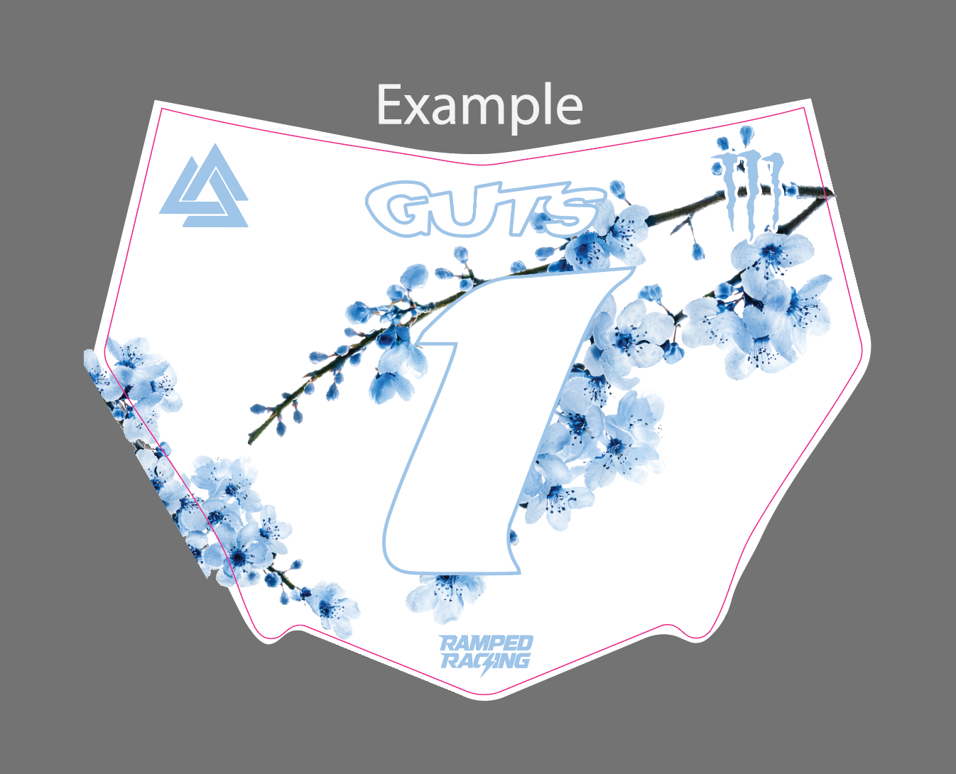 Blue Cherry Blossom Front Plate Decal