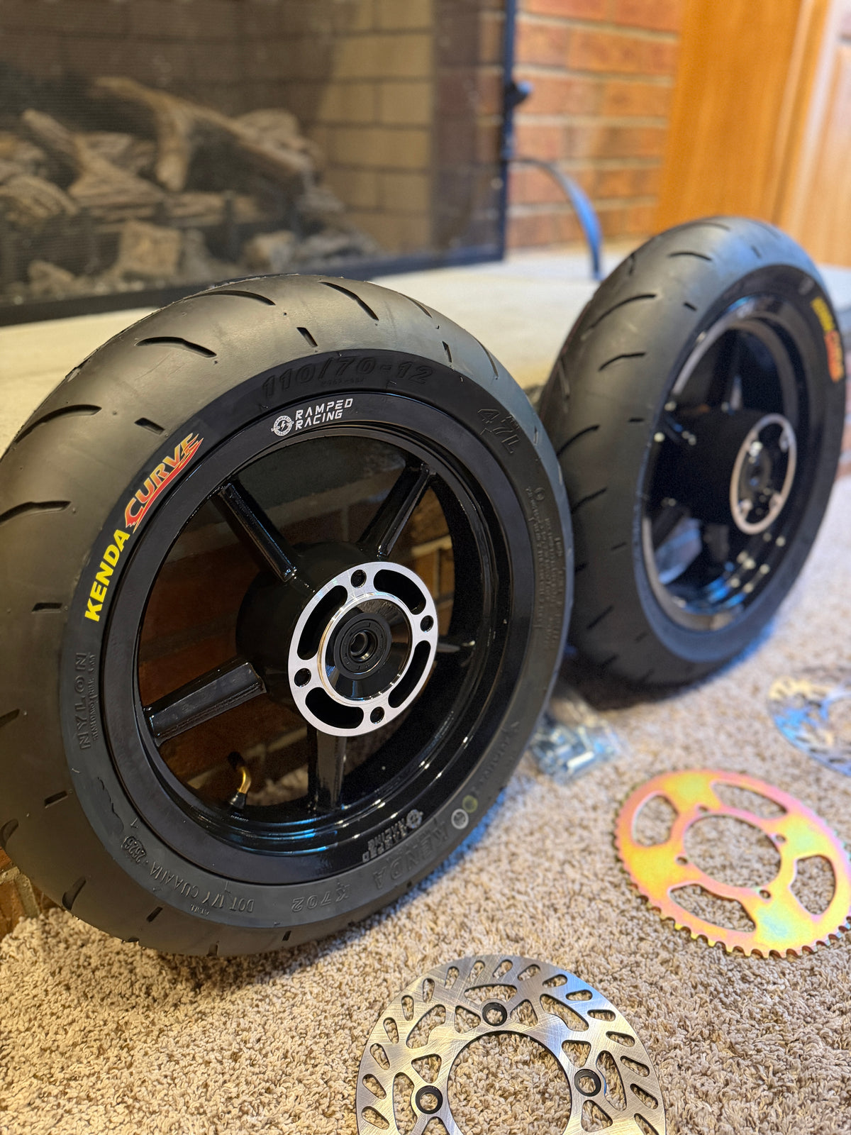 Yozma, Tuttio, Heybike,  12/12 Supermoto Wheel Set (Kenda Curve Tires) – Ships Same/Next DaY