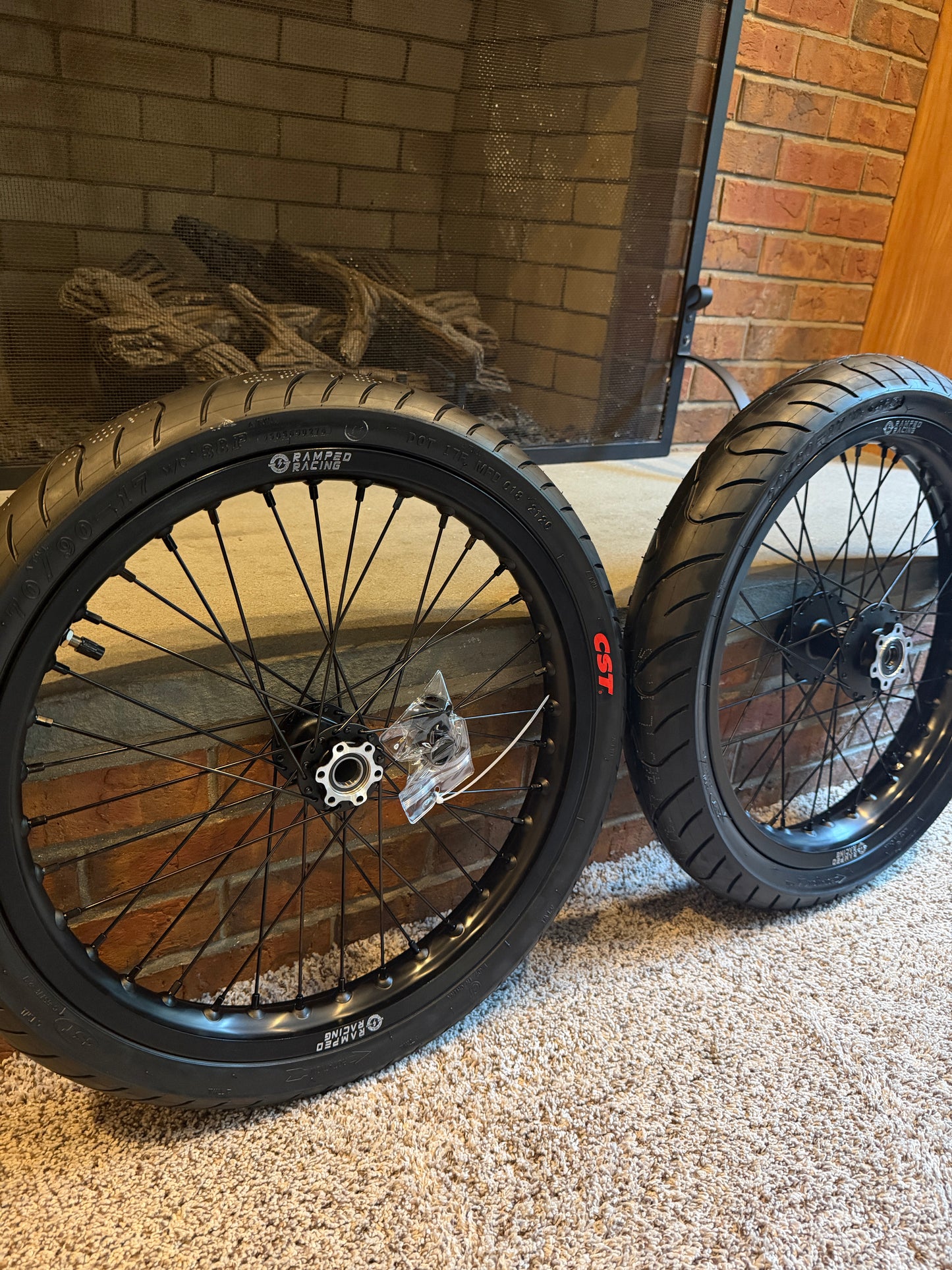 (FAST SHIPPING) 17/17 Supermoto Wheel Set for Surron Lbx, Talaria x3-x3 pro-mx3/4, Eride pro ss-2.0, 79bike, Segway, Ventus (Pre-mounted Tires )