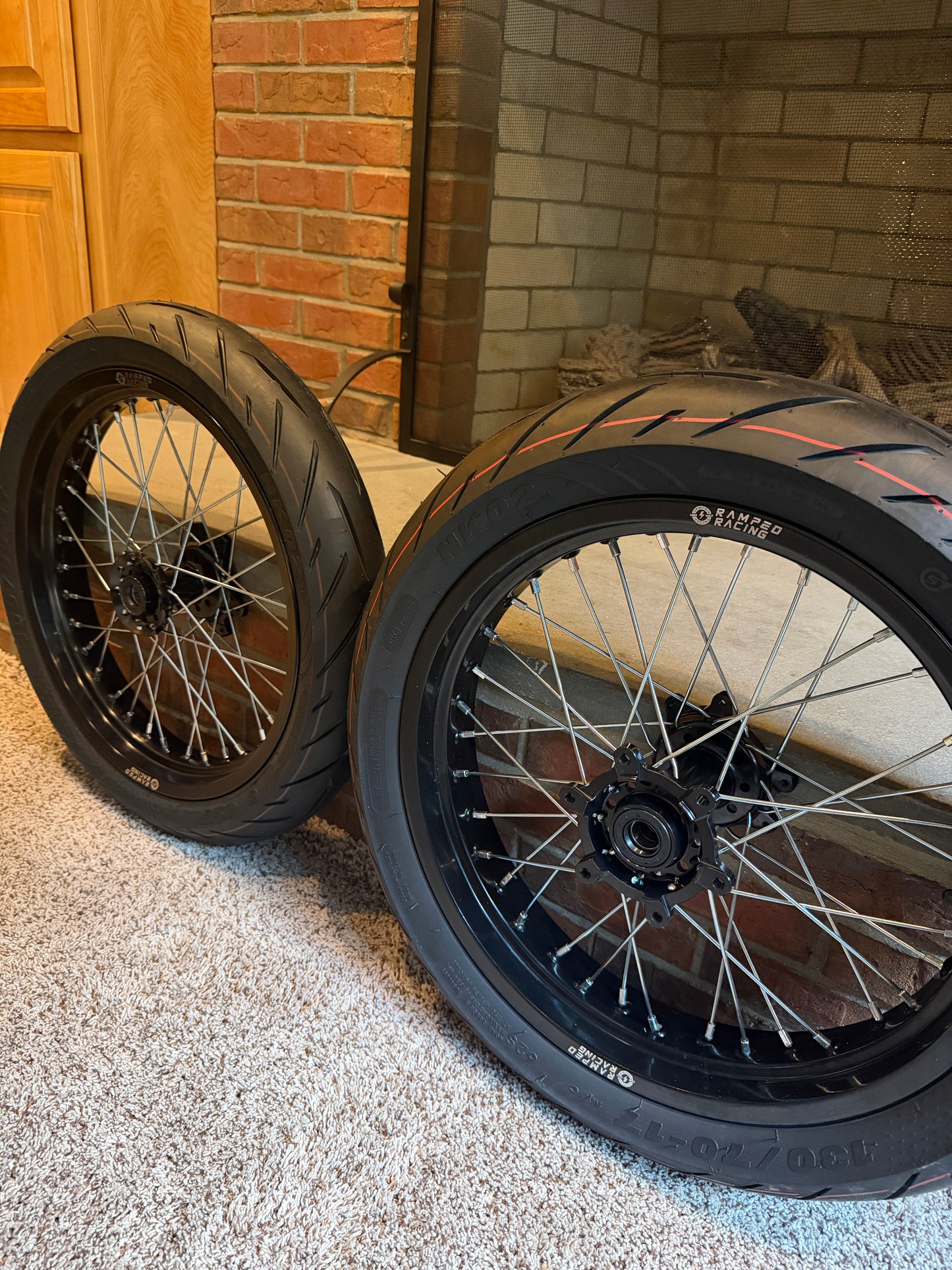 (FAST SHIPPING) 17/17 Supermoto Wheel Set for Surron Ultra Bee and Y-volt Surge V (Pre-mounted Tires )