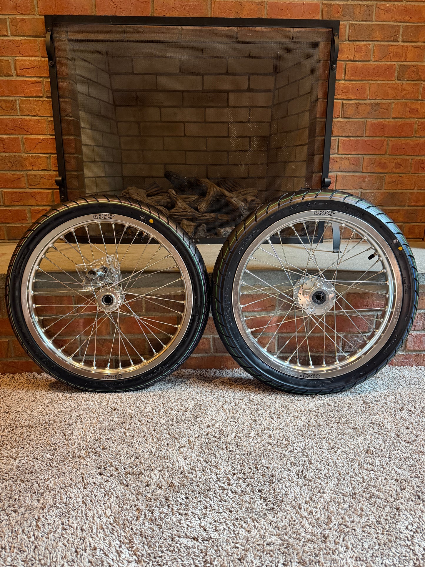 (FAST SHIPPING) 17/17 Supermoto Wheel Set for Surron Lbx, Talaria x3-x3 pro-mx3/4, Eride pro ss-2.0, 79bike, Segway, Ventus (Pre-mounted Tires )