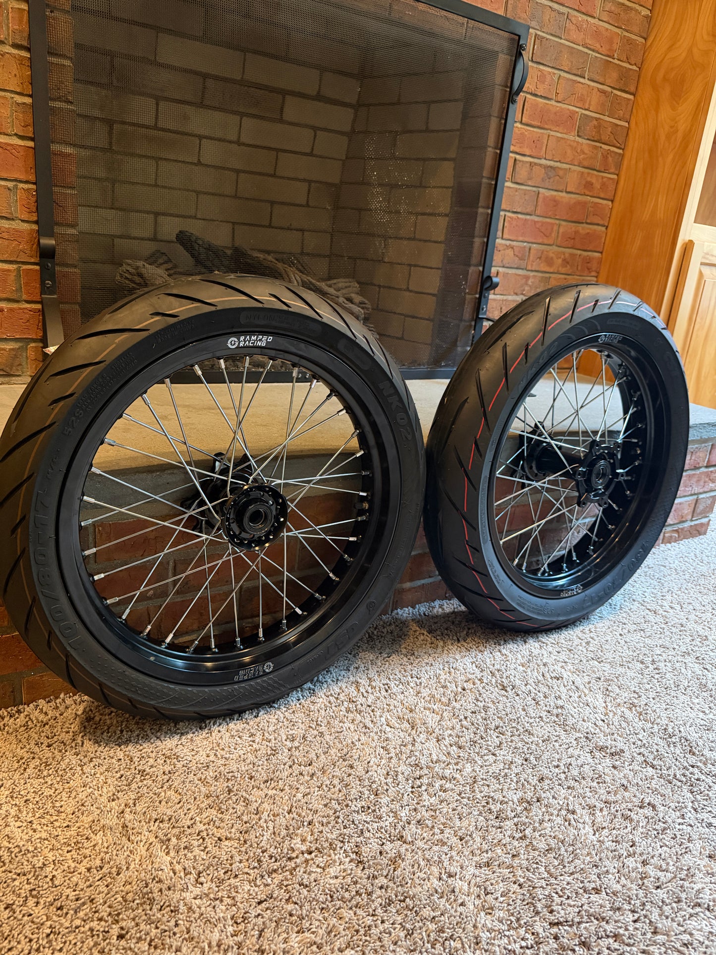 (FAST SHIPPING) 17/17 Supermoto Wheel Set for Surron Ultra Bee and Y-volt Surge V (Pre-mounted Tires )