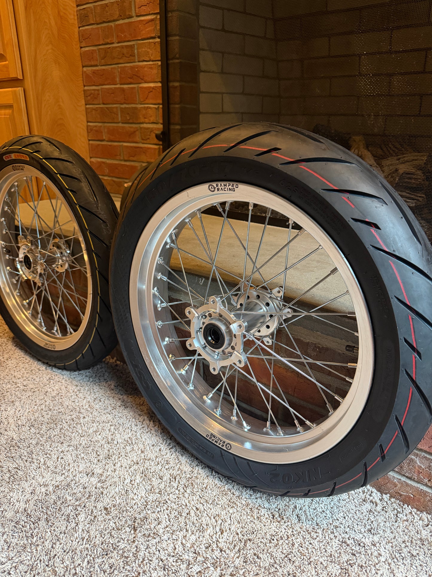 (FAST SHIPPING) 17/17 Supermoto Wheel Set for Surron Ultra Bee and Y-volt Surge V (Pre-mounted Tires )