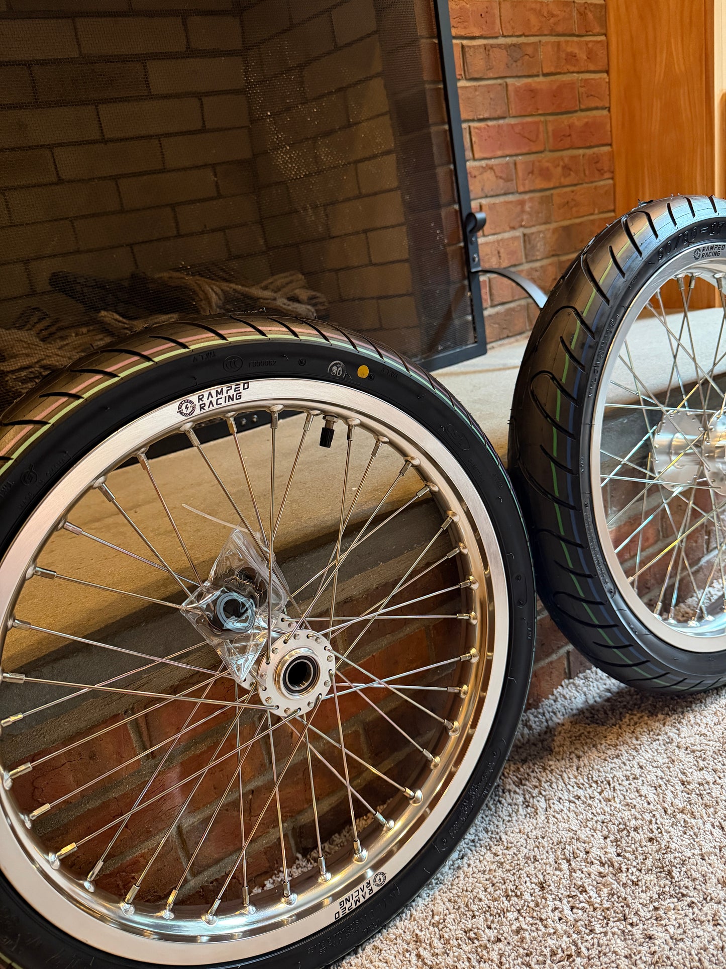 (FAST SHIPPING) 17/17 Supermoto Wheel Set for Surron Lbx, Talaria x3-x3 pro-mx3/4, Eride pro ss-2.0, 79bike, Segway, Ventus (Pre-mounted Tires )