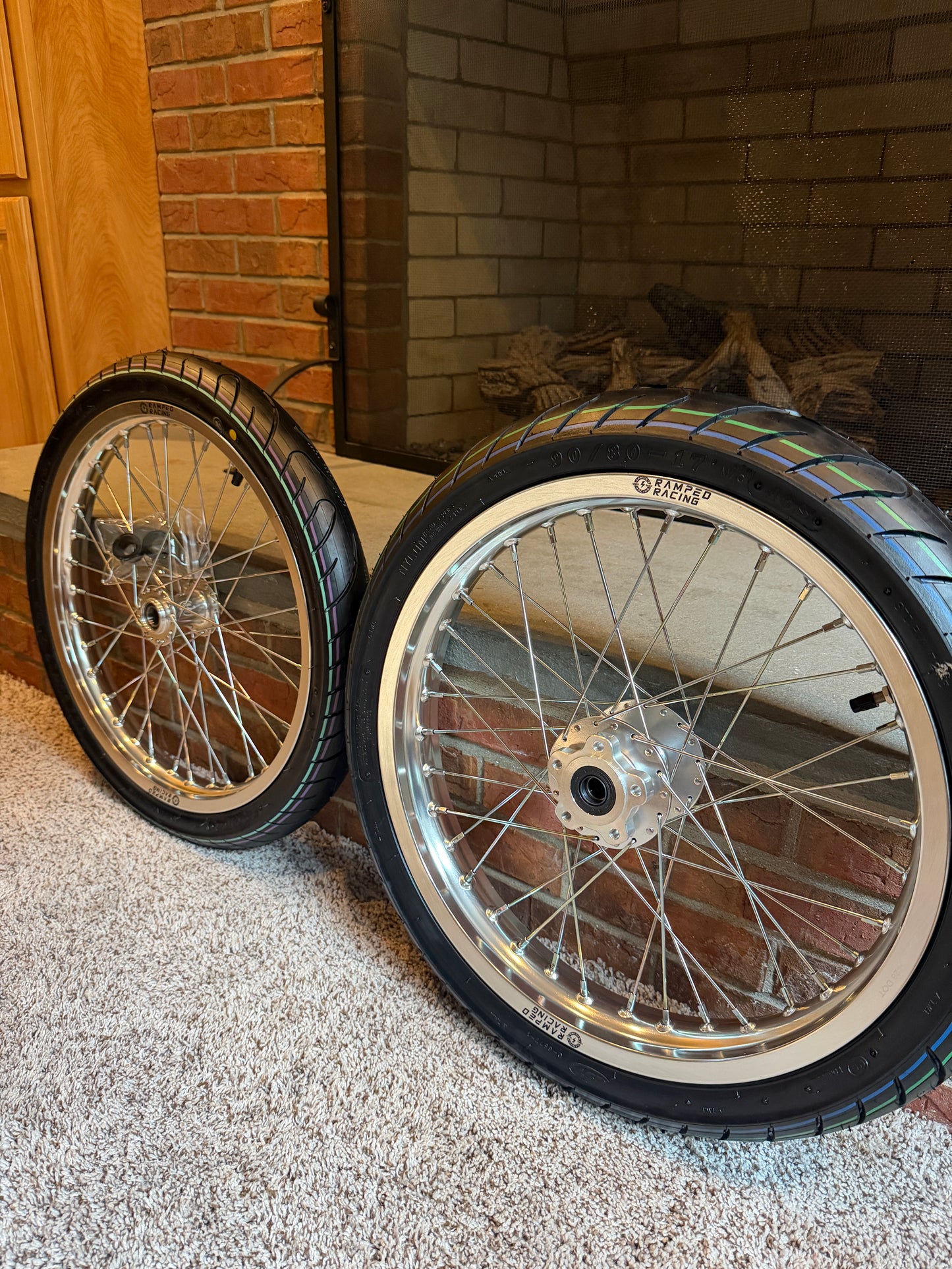 (FAST SHIPPING) 17/17 Supermoto Wheel Set for Surron Lbx, Talaria x3-x3 pro-mx3/4, Eride pro ss-2.0, 79bike, Segway, Ventus (Pre-mounted Tires )