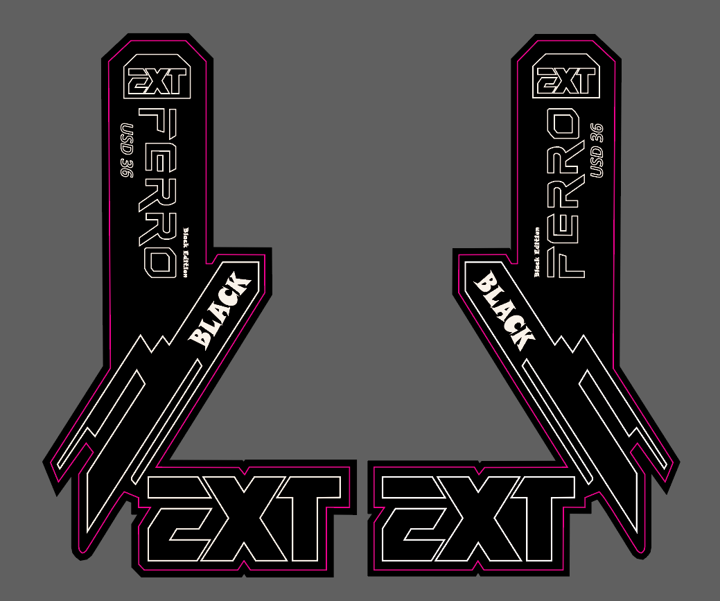Ext Ferro Black Edition Fork Tube Decal