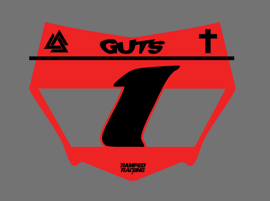 Red Motocutz Vented Plate